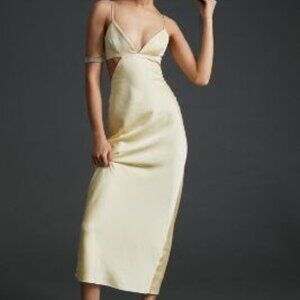 SIGNIFICANT OTHER V-NECK CUTOUT MIDI DRESS